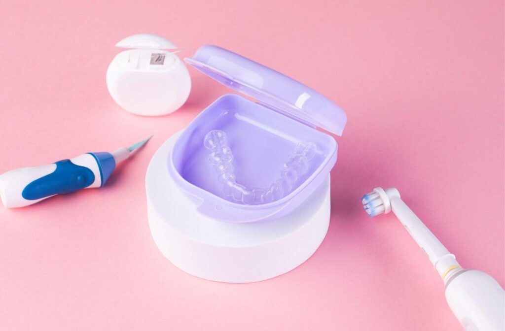 an Invisalign tray in a retainer case
